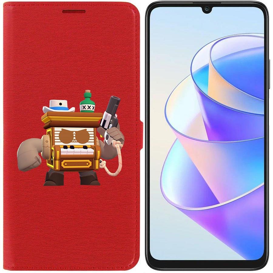 

Чехол-книжка Krutoff Eco Book для Honor X7a Brawl Stars-8-БИТ из салуна (красный)