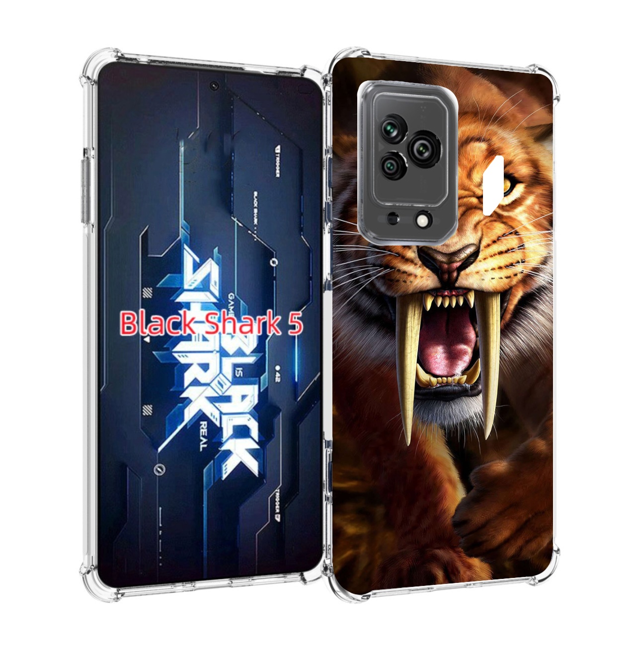 

Чехол MyPads саблезубый злой тигр для Xiaomi Black Shark 5, Прозрачный, Tocco