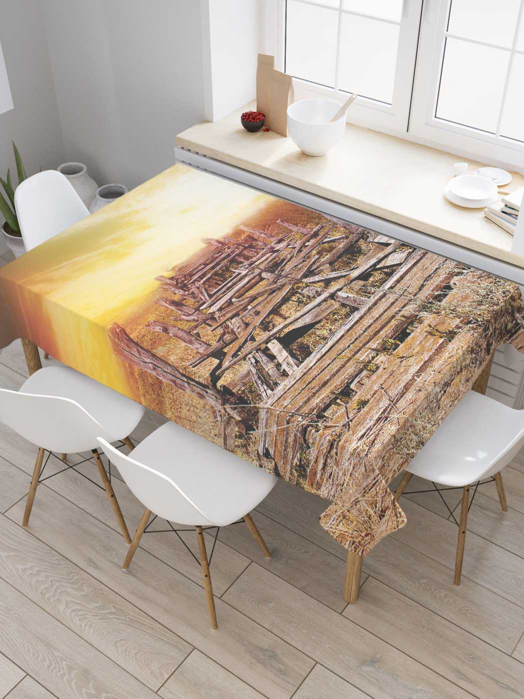 

Скатерть прямоугольная JoyArty "Поломанный мост" из сатена, 180x145 см, Оранжевый, Поломанный мост