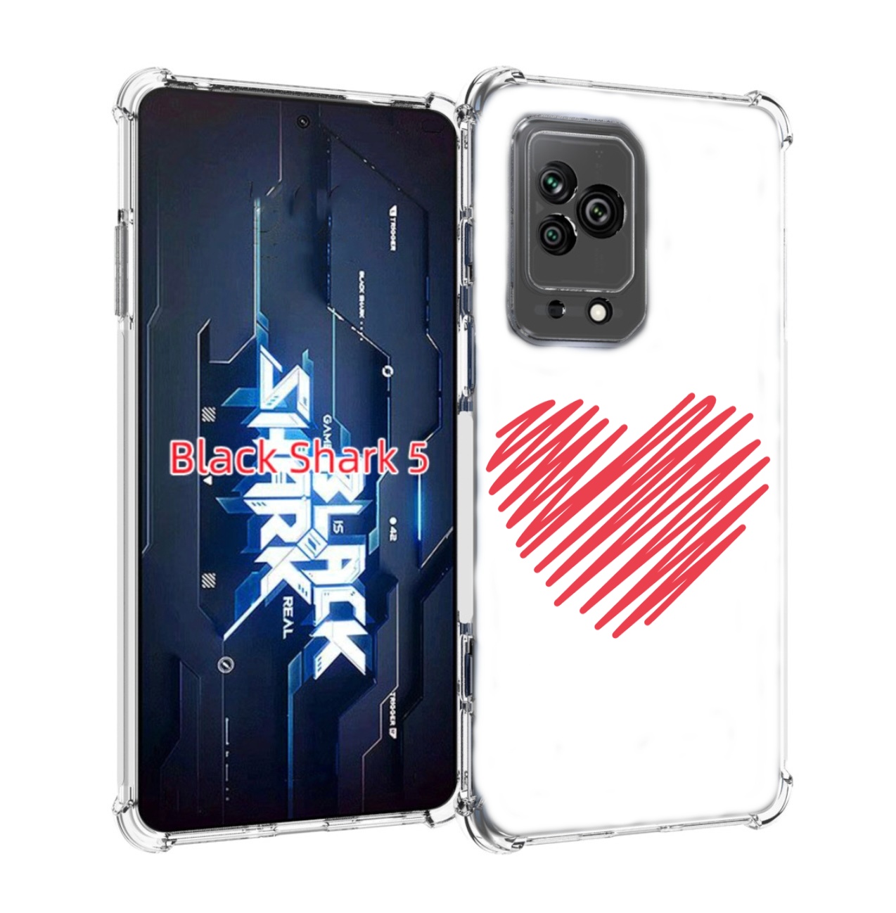 

Чехол MyPads сердечко-одной-линией для Xiaomi Black Shark 5, Прозрачный, Tocco