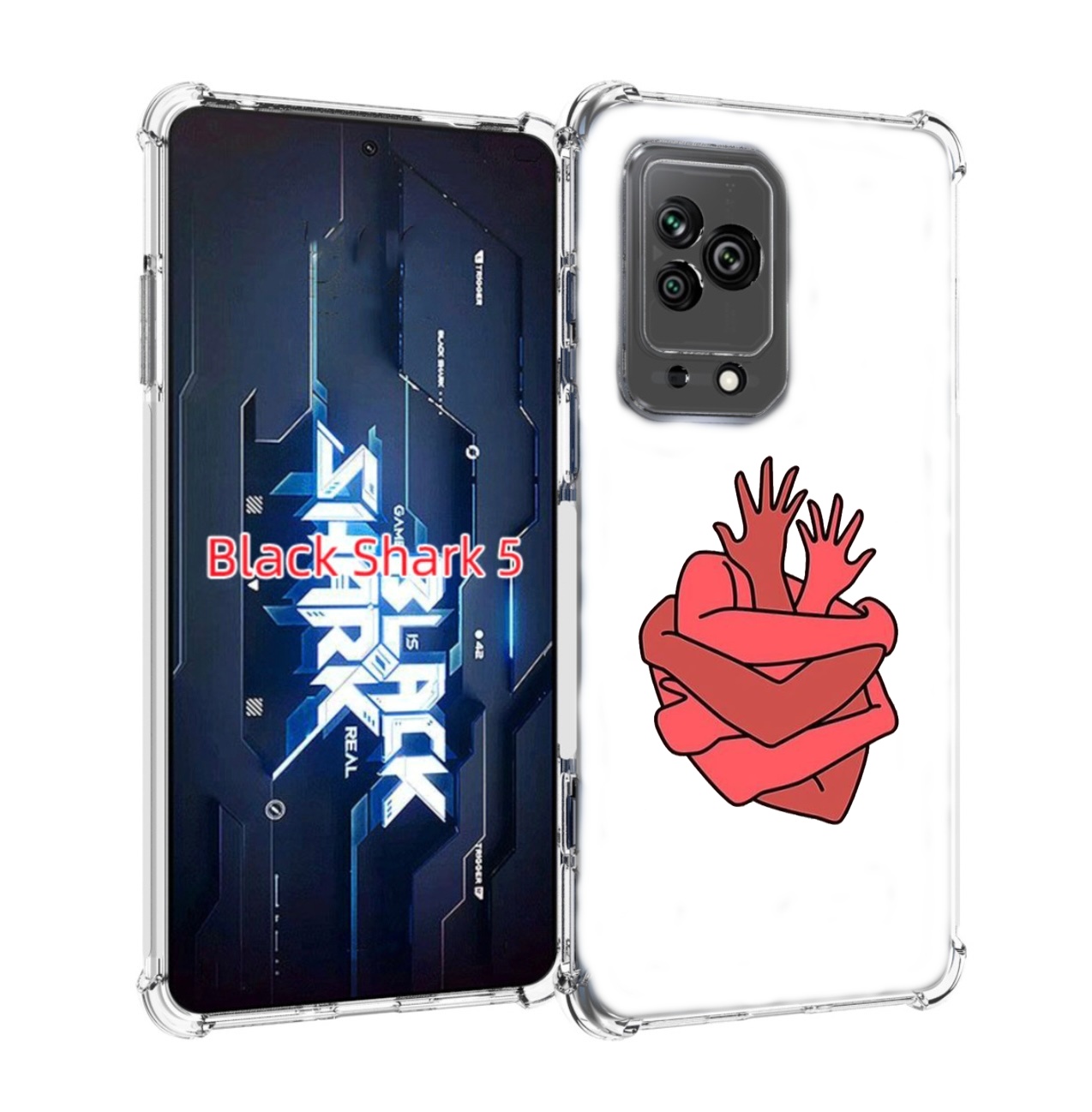 

Чехол MyPads сердце из ручек для Xiaomi Black Shark 5, Прозрачный, Tocco