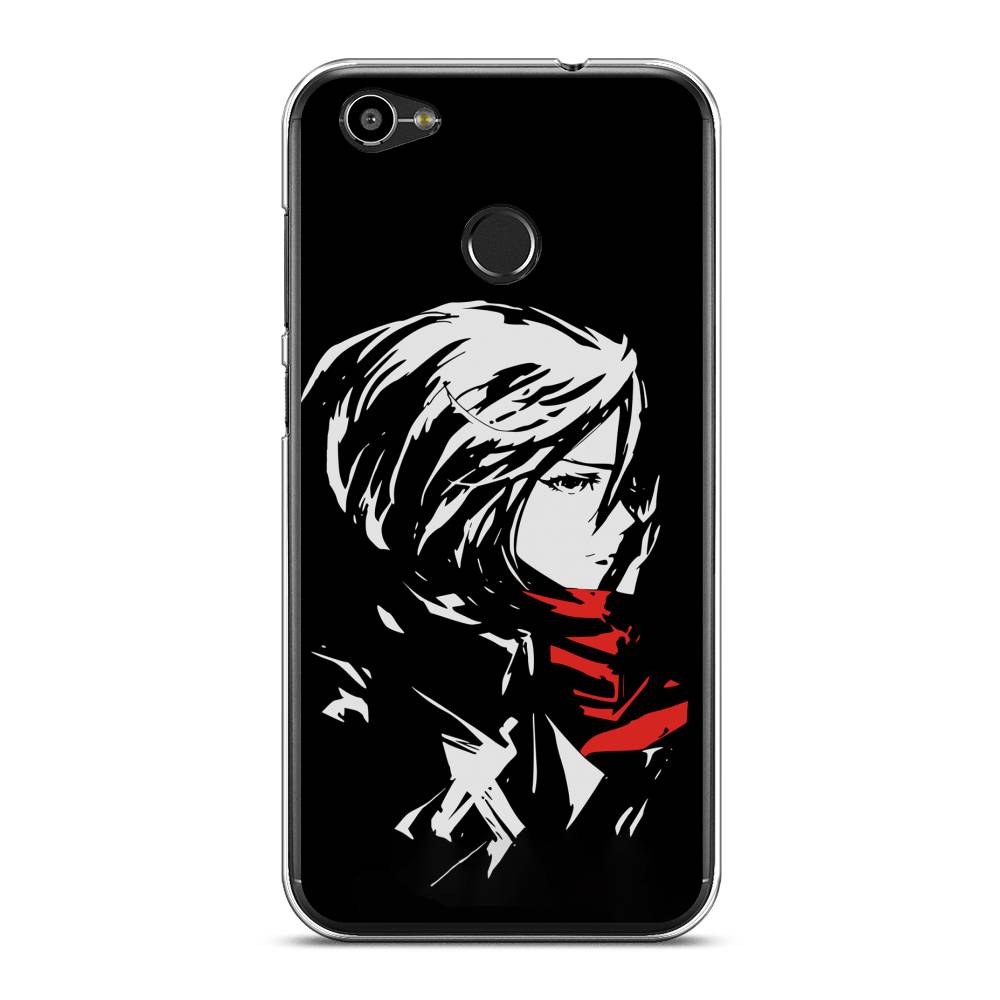 

Чехол на ZTE Blade A6 "Микаса минимализм", Черный;серый;красный, 132350-4