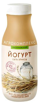 Питьевой йогурт Агрокомплекс пять злаков 1,5% 300 г