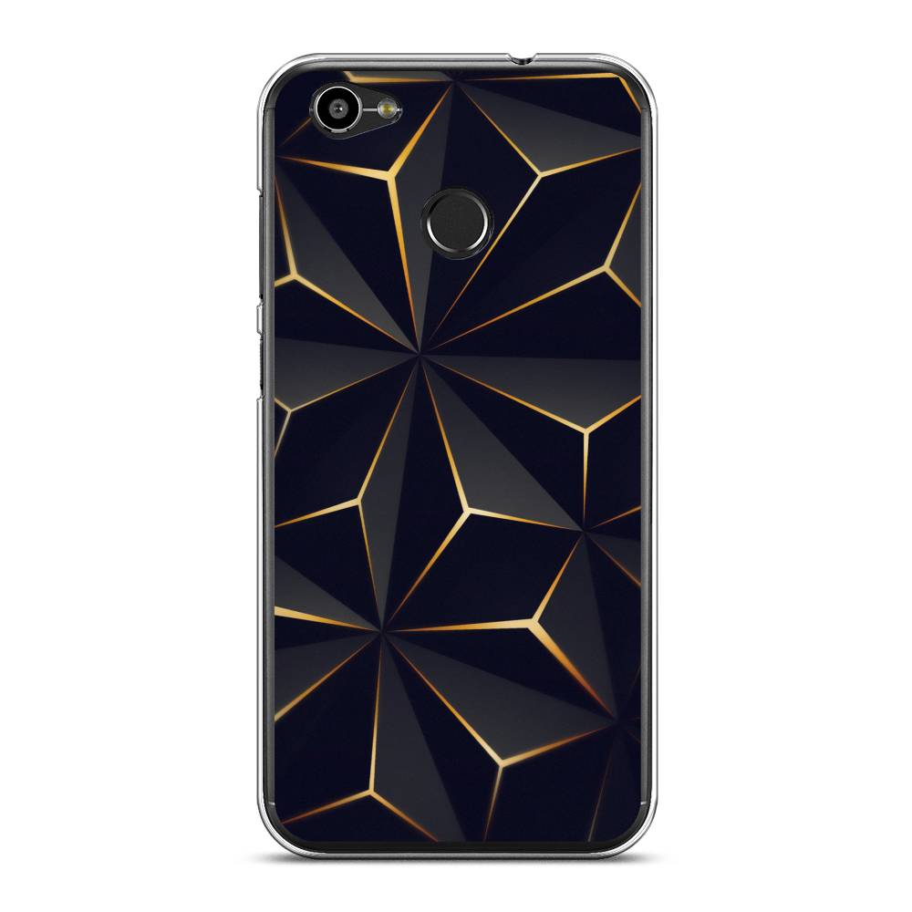 

Чехол на ZTE Blade A6 "Черные полигоны", Золотистый;черный, 132350-3