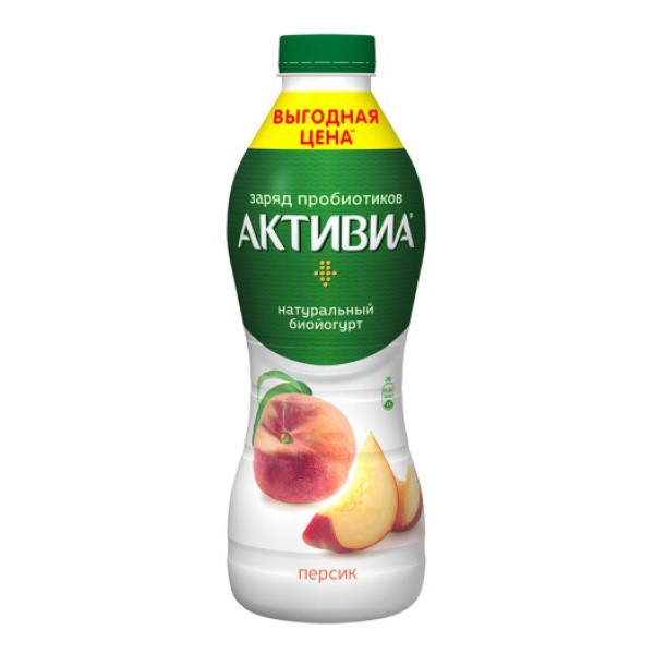 

Питьевой йогурт Активиа персик 2,1% БЗМЖ 870 г