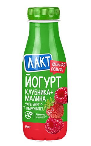 

Питьевой йогурт Лакт клубника-малина 2,5% бзмж 290 г