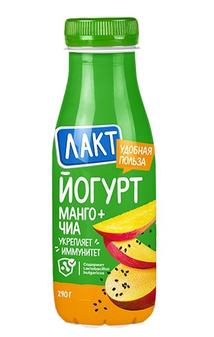 

Питьевой йогурт Лакт манго-чиа 2,5% бзмж 290 г
