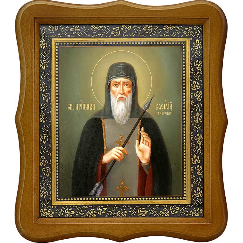 

Василий Печерский, преподобномученик, иеромонах. Икона на холсте.