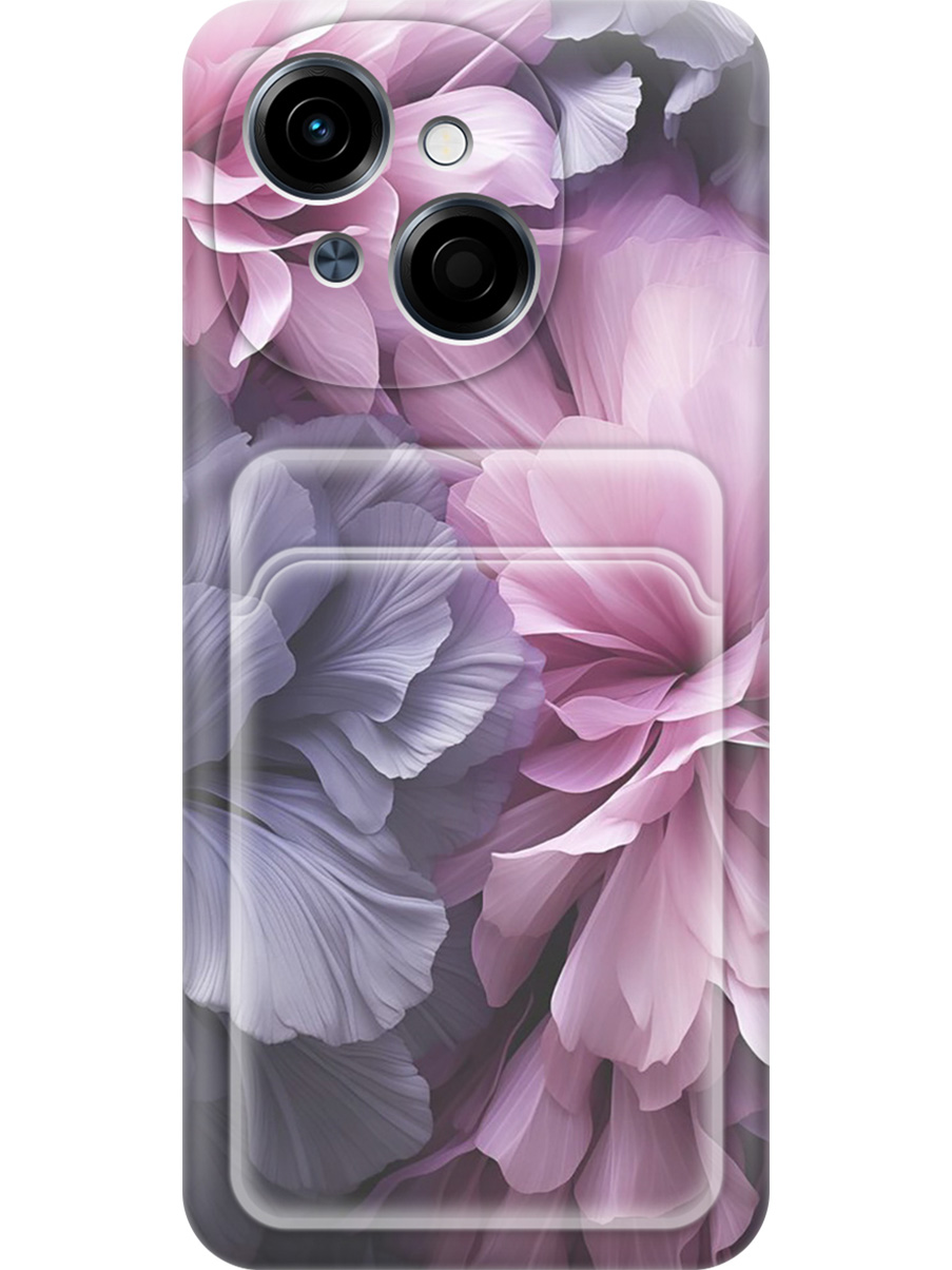 

Силиконовый чехол на Tecno Spark Go 1/Pop 9 с принтом с карманом для карты 841066, Прозрачный;розовый;фиолетовый, 786716921