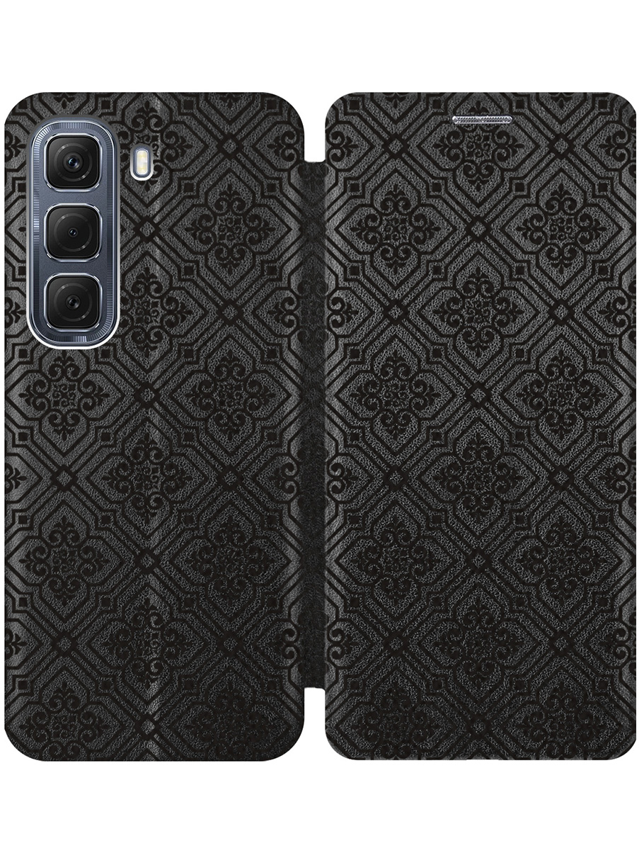 

Чехол-книжка на Infinix Hot 50 4G с принтом "Элегантный паттерн" черный, 786718732