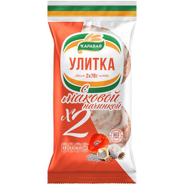 

Улитка Каравай с маковой начинкой 140 г