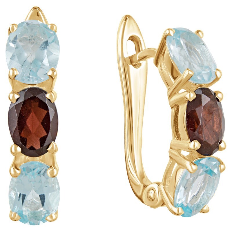 

Серьги из серебра с гранатом; топазом LAZURIT-ONLINE 8007YG, 8007YG