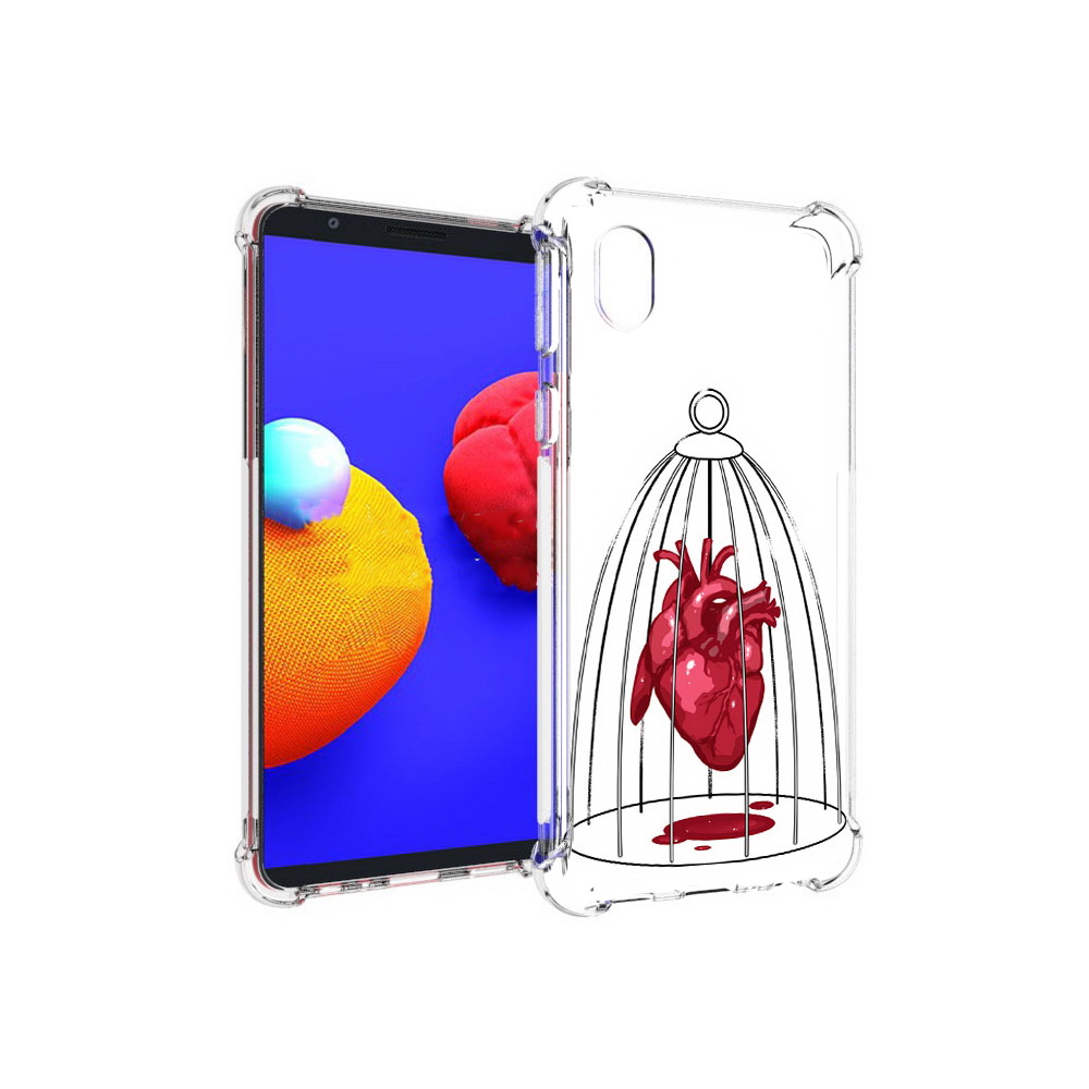 Чехол MyPads Tocco для Samsung Galaxy A01 Core сердце в клетке (PT151825.477.597)