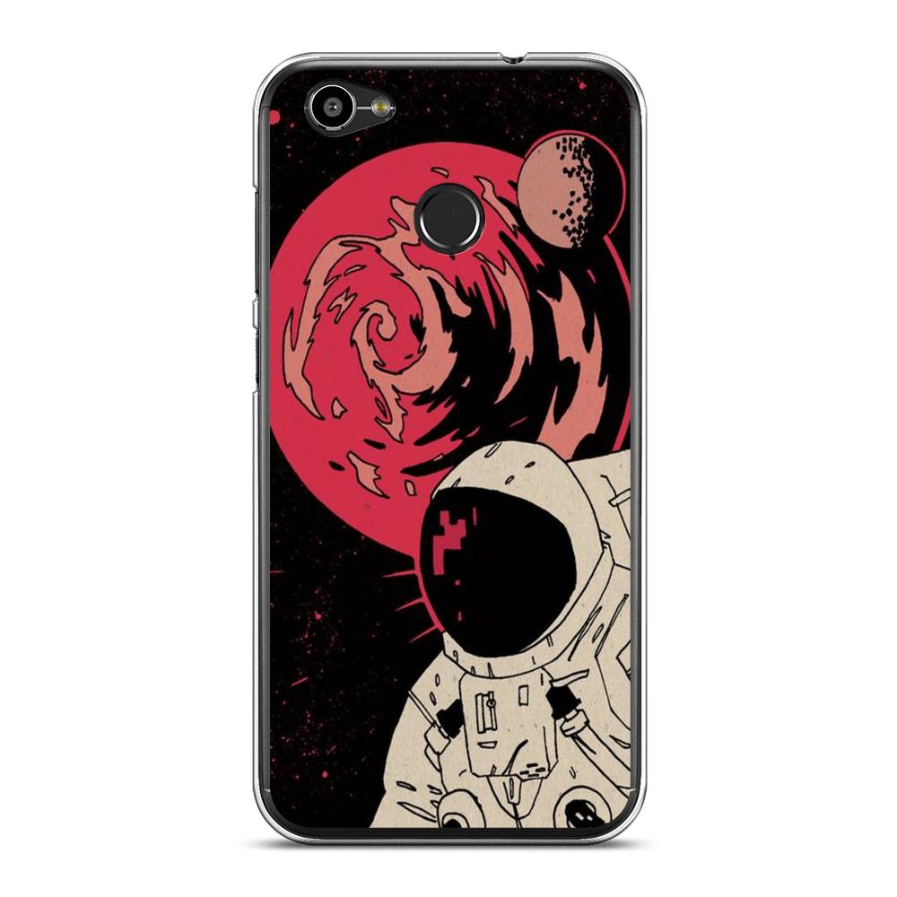 

Чехол на ZTE Blade A6 "Космонавт возле Марса", Черный;красный, 132350-2