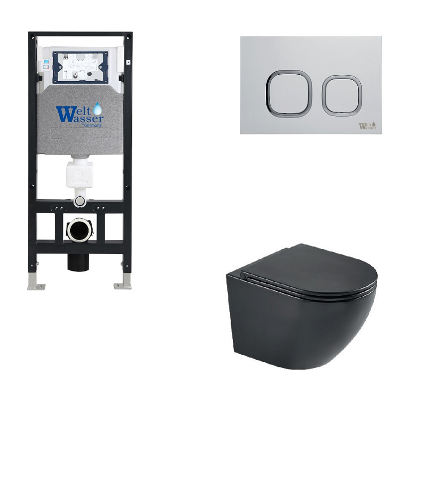 

Унитаз с инсталляцией WeltWasser AMBERG 506 + HEIMBACH 043 MT-BL + AMBERG RD-MT CR