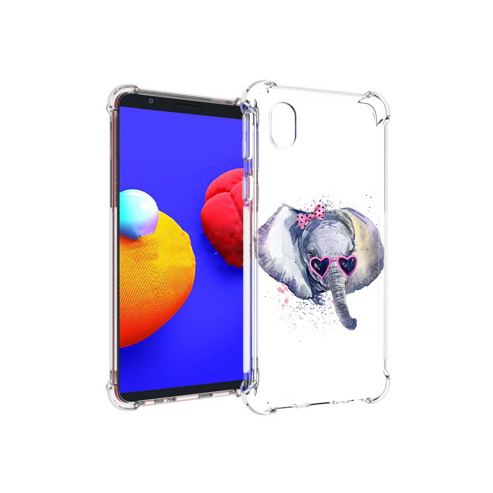 

Чехол MyPads Tocco для Samsung Galaxy A01 Core слоник в очках (PT151825.477.608), Прозрачный, Tocco