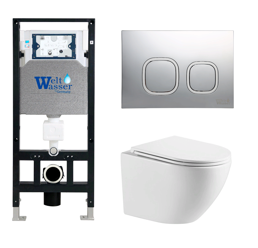 

Унитаз с инсталляцией WeltWasser AMBERG 506 + MERZBACH 041 XL GL-WT + AMBERG RD-CR