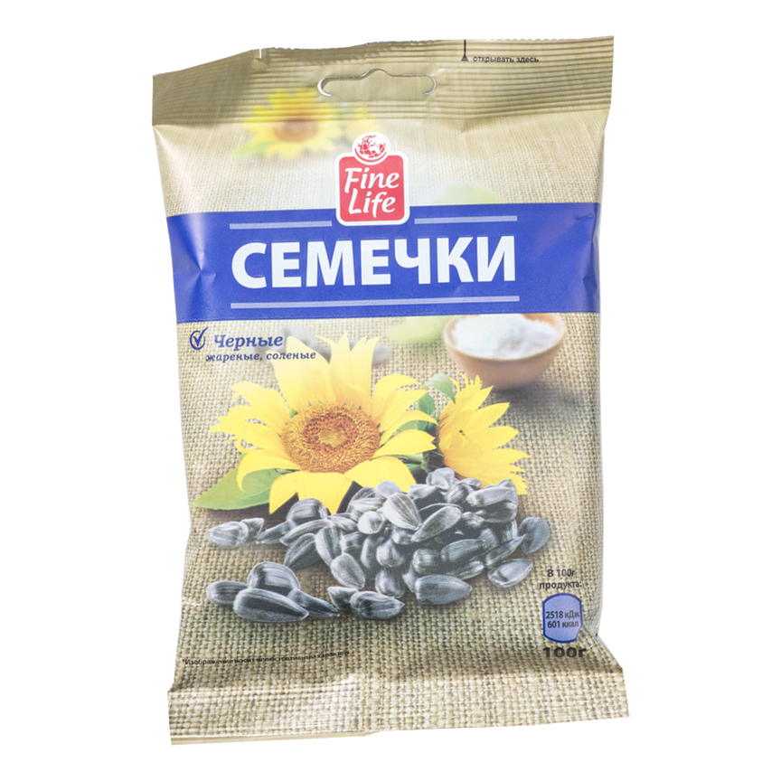 

Семечки подсолнечные Fine Life жареные соленые 100 г