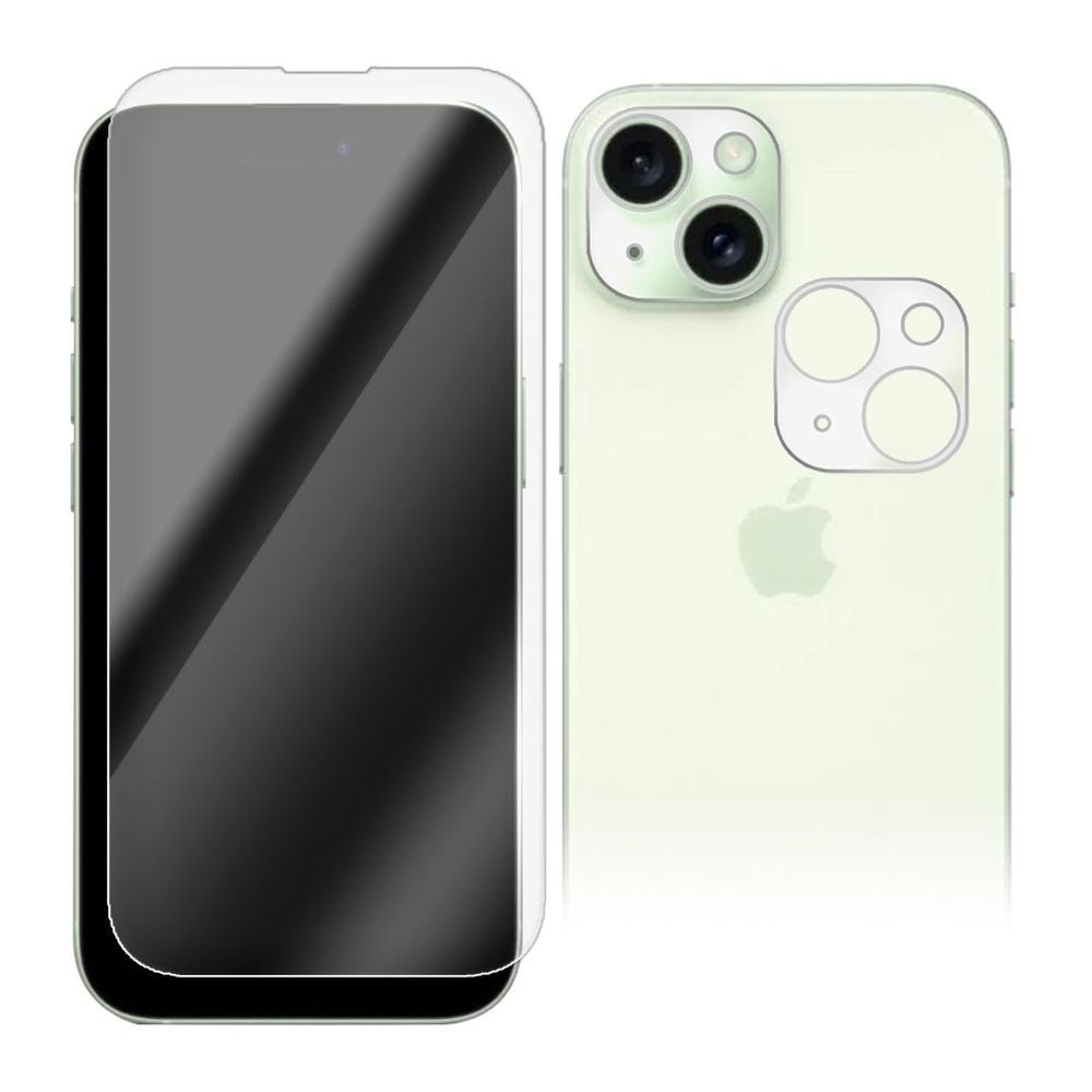 

Стекло защитное гибридное для iPhone 15 + защита камеры (2шт.)