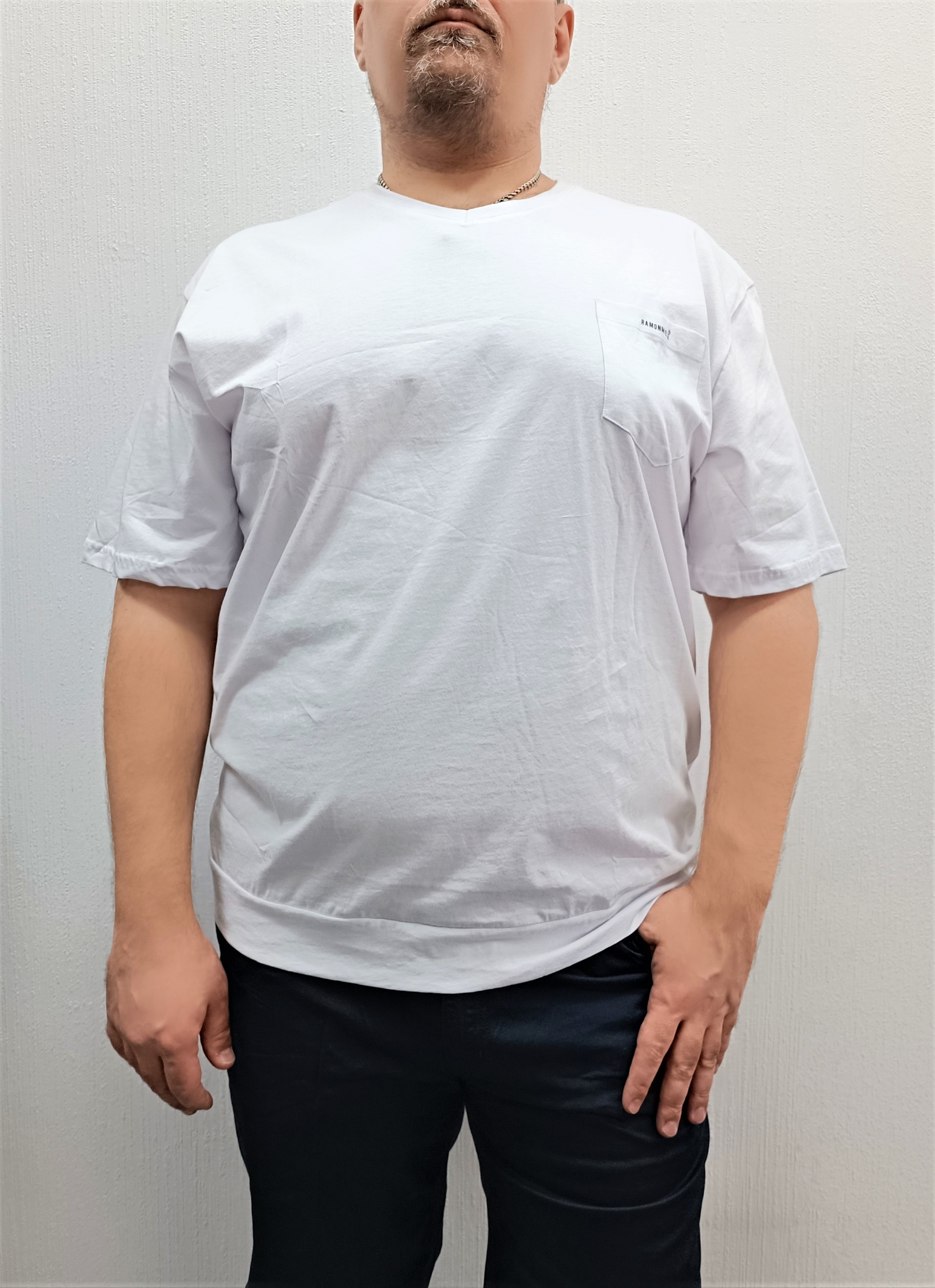 Футболка мужская Ramon Miele 7004 белая 64 RU