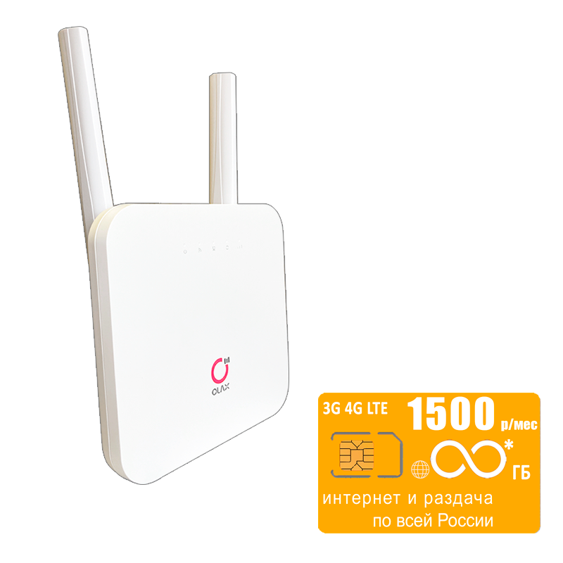 

Wi-Fi роутер с LTE-модулем Olax AX6 (komplekt-olaxAX6-bee-1000gb-SG-sb), AX6