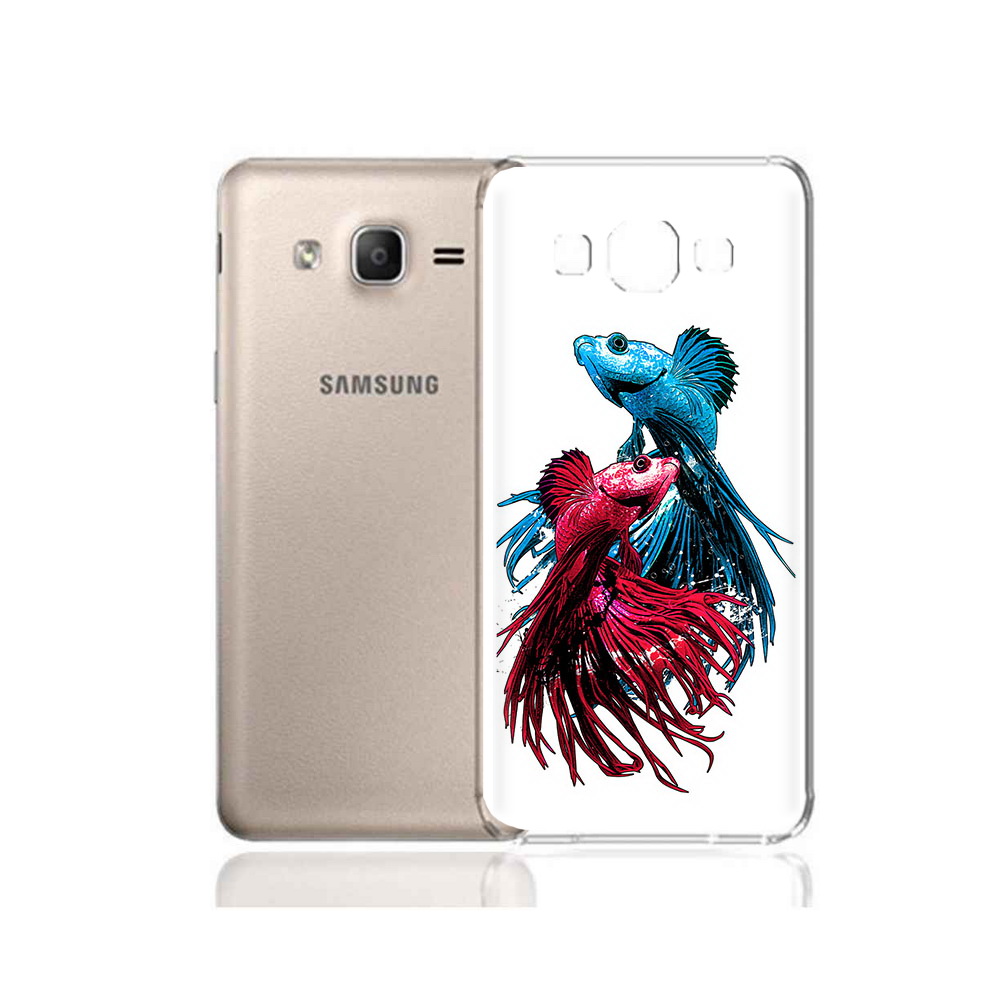 

Чехол MyPads Tocco для Samsung Galaxy A7 (2015) рыбы петушки (PT11625.595.592), Прозрачный, Tocco