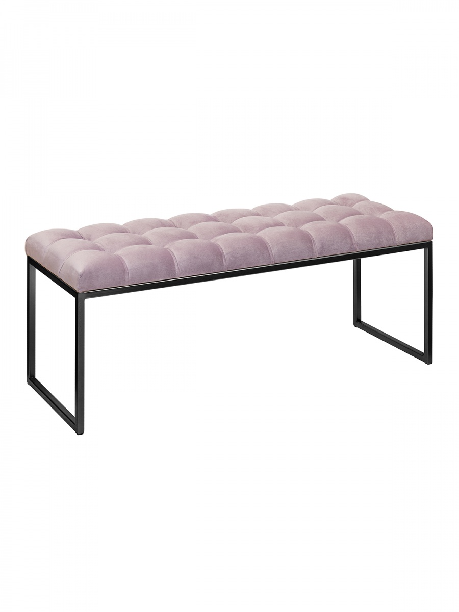 фото Банкетка greenween alba черная/dusty pink/каретная стяжка