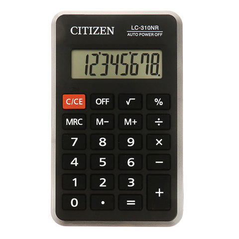 Калькулятор карманный Citizen LC310NR (114х69 мм), 8 разрядов, LC-310NR, 4 шт