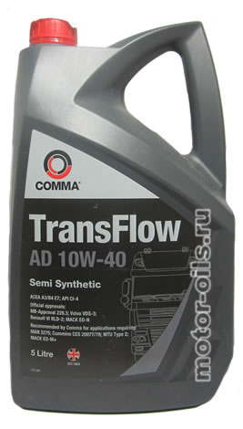 Моторное масло Comma TransFloW AD 10W40 5л