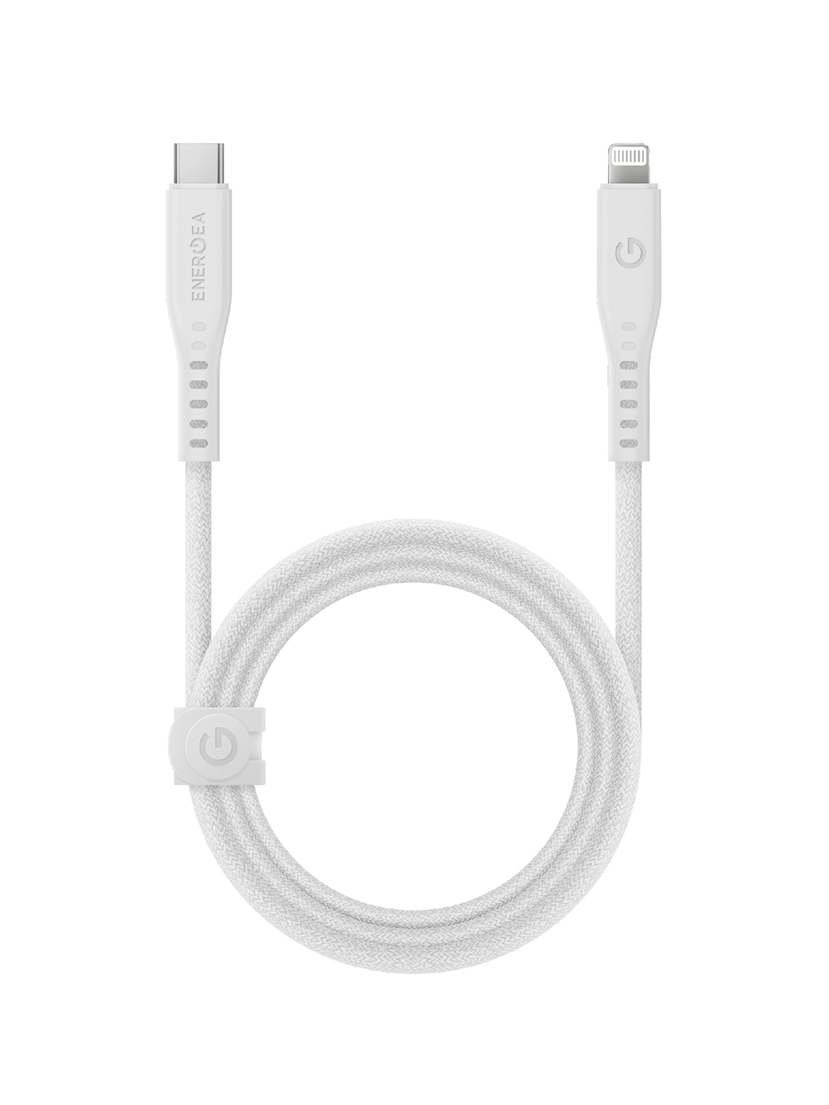 Кабель EnergEA FLOW USB-C to Lightning MFI C94 PD60W 3A Nanoweave Magnetic tie 1.5m White