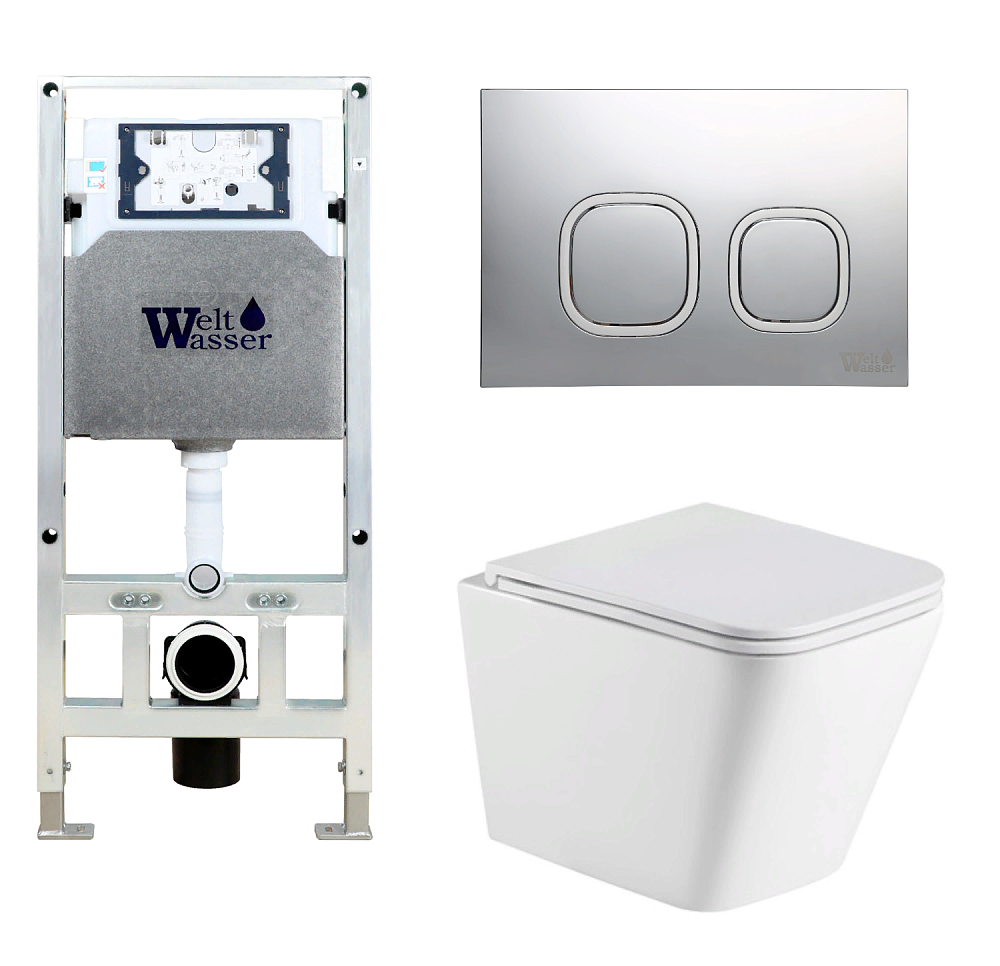 

Унитаз с инсталляцией WeltWasser AMBERG 506 ST + GELBACH 043 GL-WT + AMBERG RD-MT CR