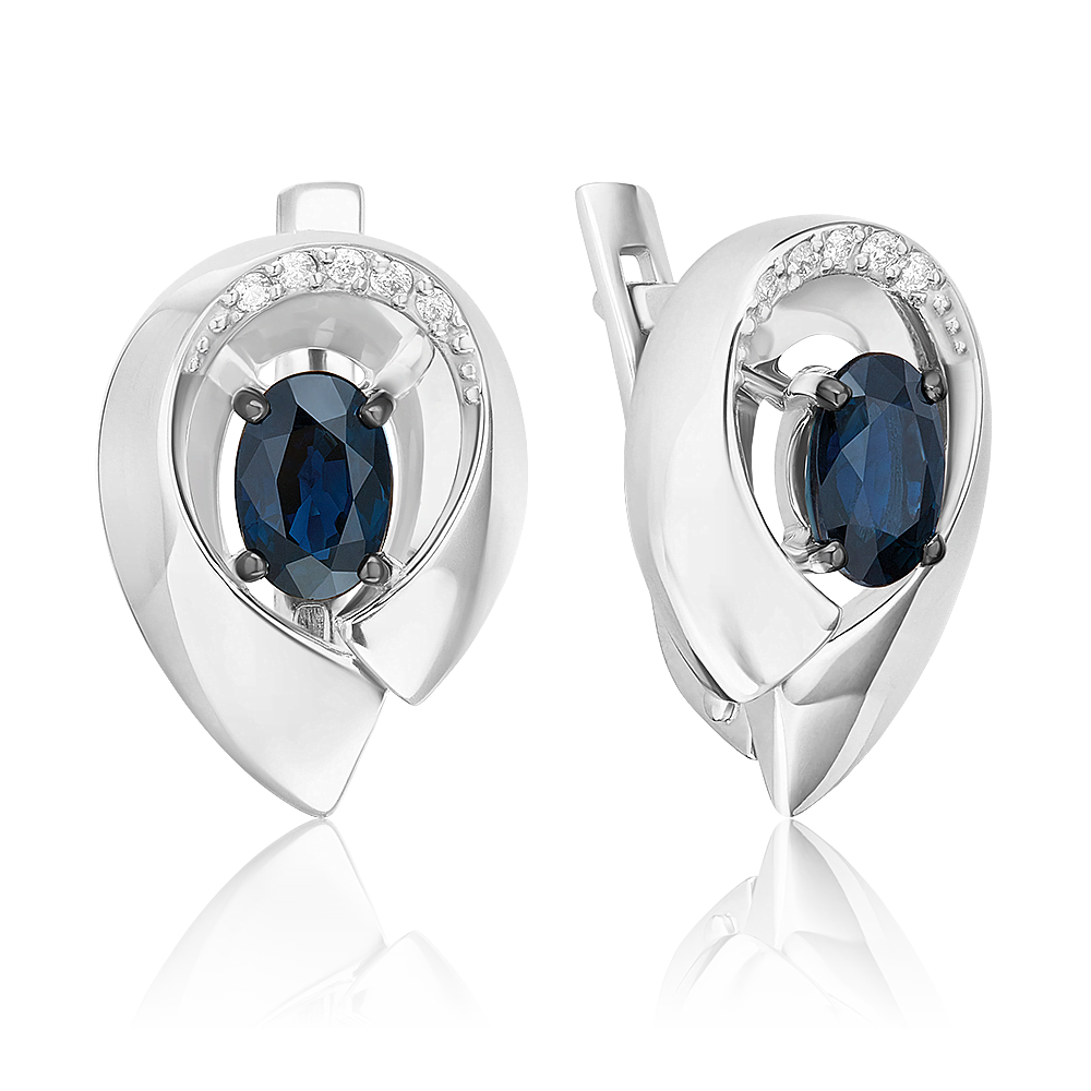

Серьги из белого золота PLATINA jewelry 02-5246-00-105-1120, бриллиант/сапфир, 02-5246-00-105-1120