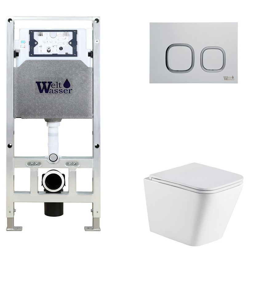 

Унитаз с инсталляцией WeltWasser AMBERG 506 ST + GELBACH 043 MT-WT + AMBERG RD-MT CR