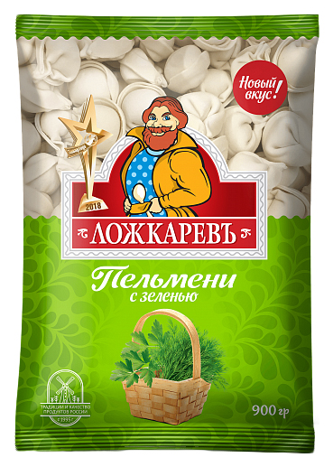 

Пельмени Ложкаревъ с зеленью 900 г