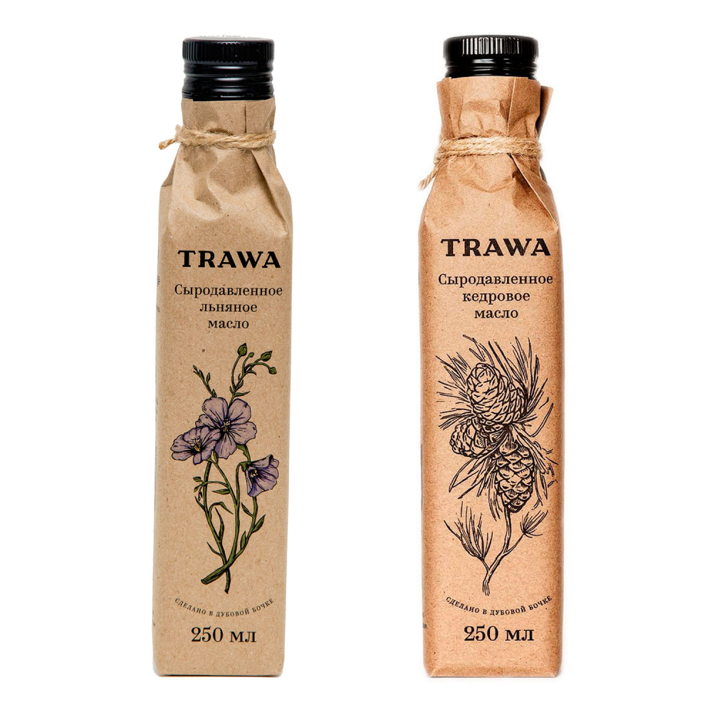 

Набор из двух масел Trawa льняное + кедрового ореха, 2 шт по 250 мл, TRAW0005-TRAW0002-250