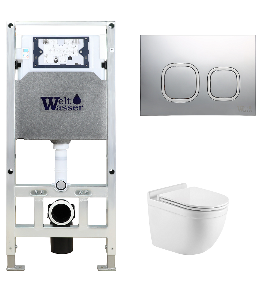 

Унитаз с инсталляцией WeltWasser AMBERG 506 ST + HEIMBACH 043 GL-WT + AMBERG RD-CR