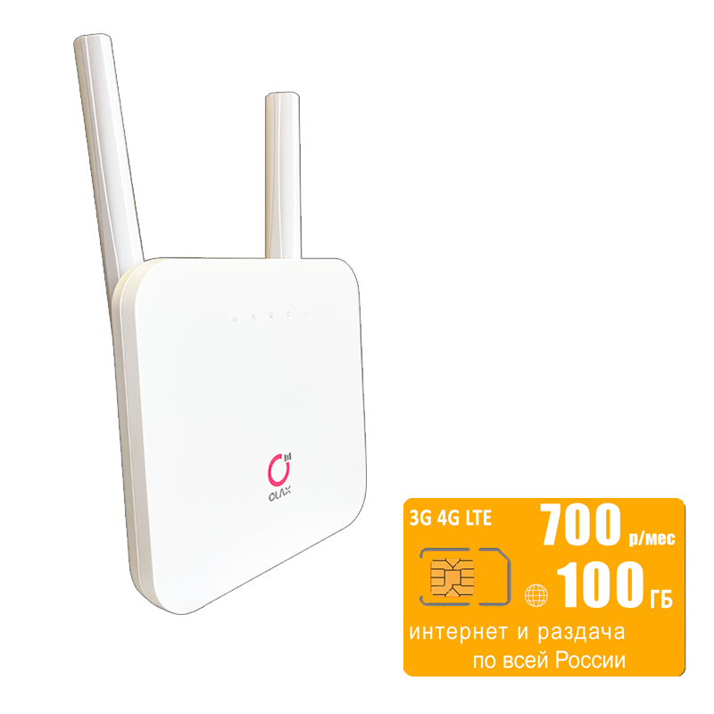 

Wi-Fi роутер с LTE-модулем Olax AX6 (komplekt-olaxAX6-bee-100gb-SG-sb), AX6