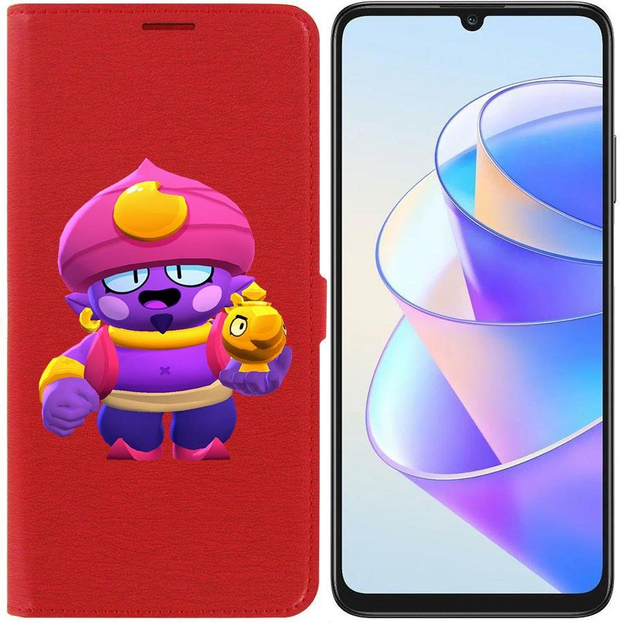 

Чехол-книжка Krutoff Eco Book для Honor X7a Brawl Stars-Джин (красный)