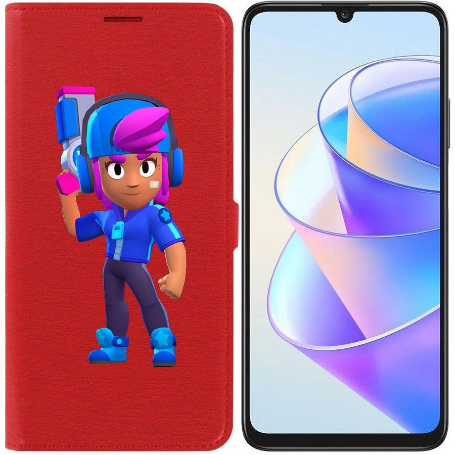 

Чехол-книжка Krutoff Eco Book для Honor X7a Brawl Stars-Звёздная Шелли (красный)