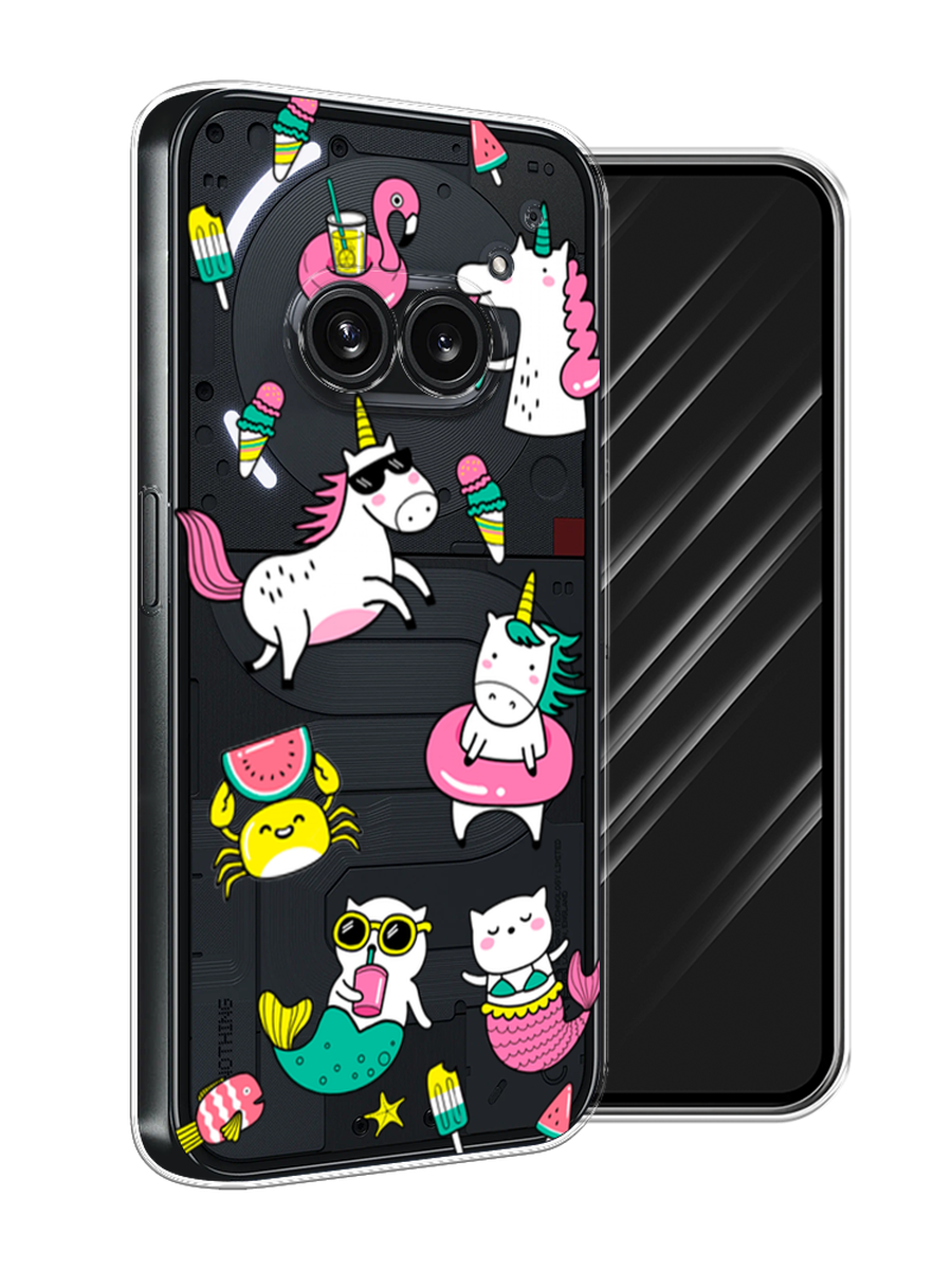 

Чехол Awog на Nothing Phone 2a "На отдыхе", Белый;бирюзовый;розовый, 3300350-1