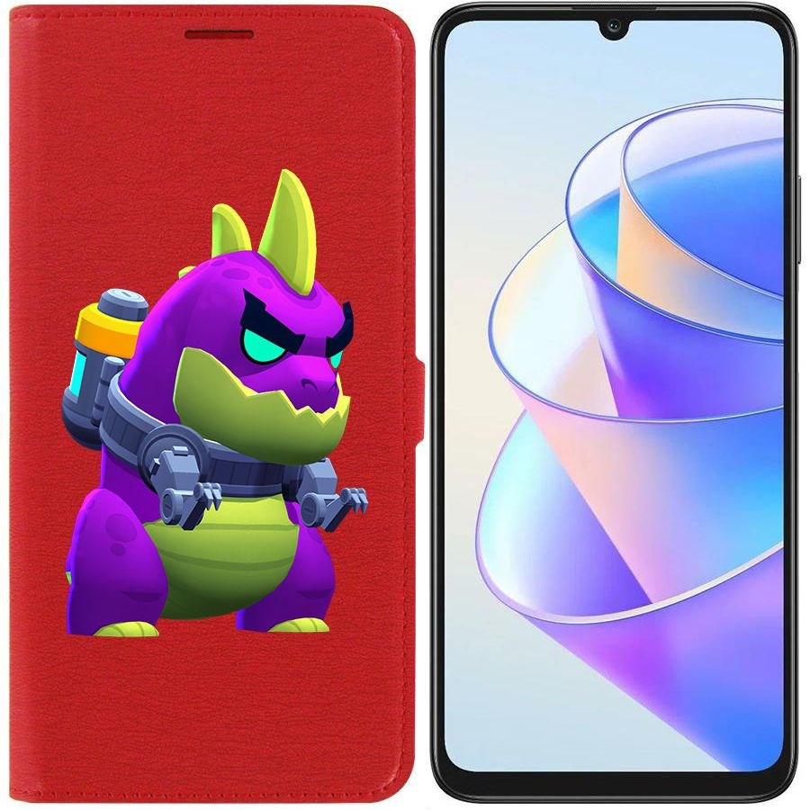 

Чехол-книжка Krutoff Eco Book для Honor X7a Brawl Stars-Мегамонстр (красный)