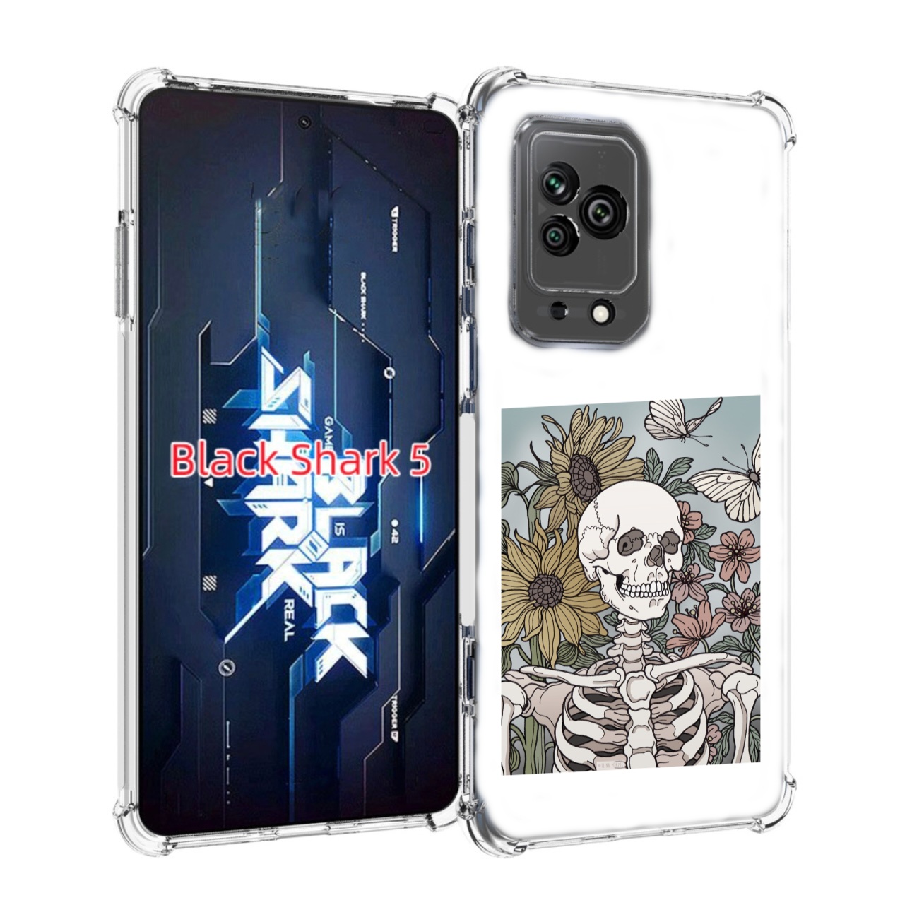 

Чехол MyPads скелетик с подсолнухами для Xiaomi Black Shark 5, Прозрачный, Tocco