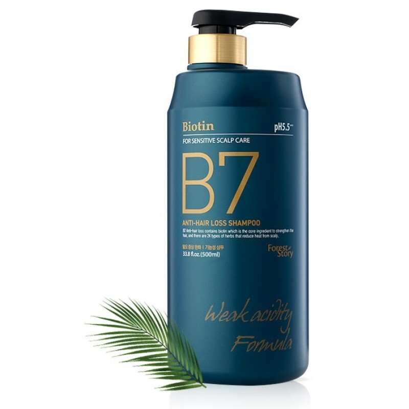 фото Шампунь против выпадения волос с биотином b7 forest story b7 anti-hair loss shampoo 500 мл