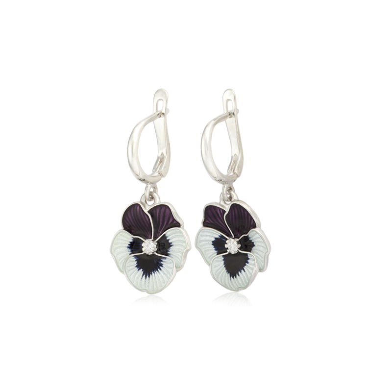 

Серьги из серебра FILLART 3.69, эмаль, 3.69
