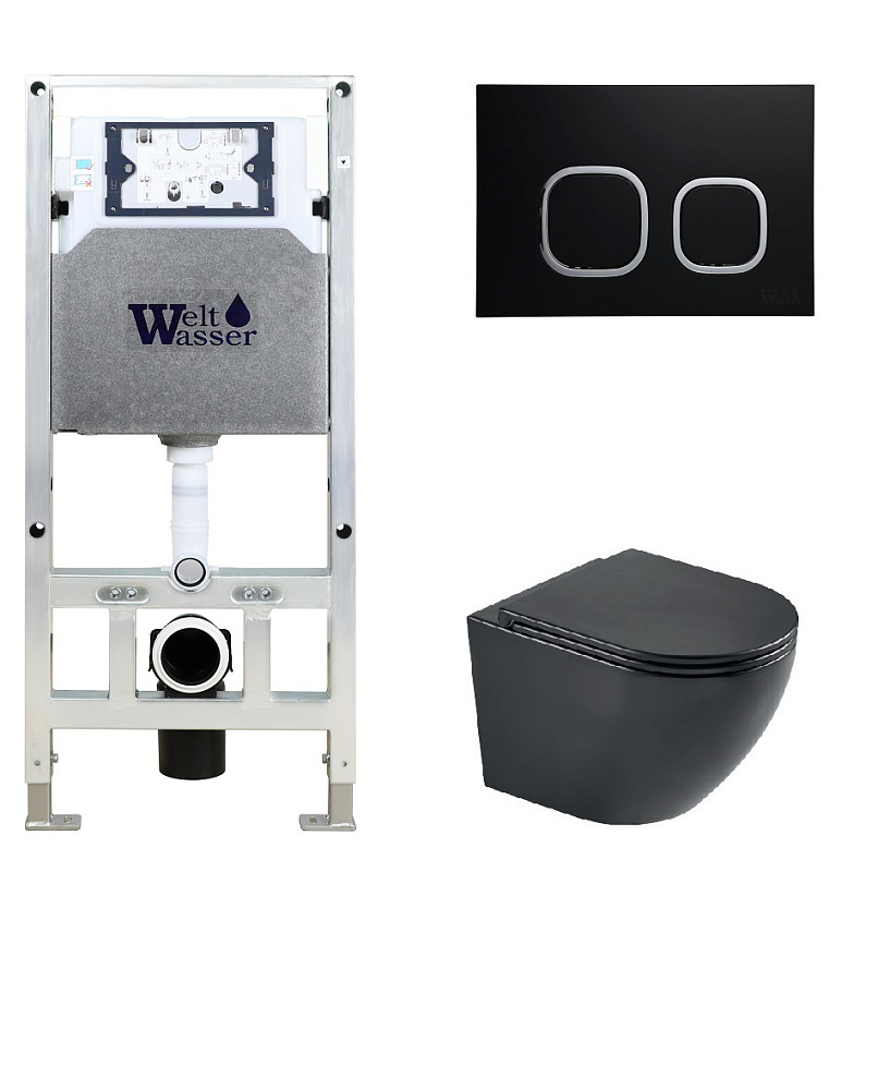 

Унитаз с инсталляцией WeltWasser AMBERG 506 ST + HEIMBACH 043 MT-BL + AMBERG RD-BL