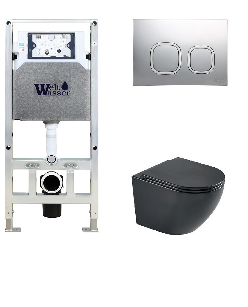 

Унитаз с инсталляцией WeltWasser AMBERG 506 ST + HEIMBACH 043 MT-BL + AMBERG RD-CR