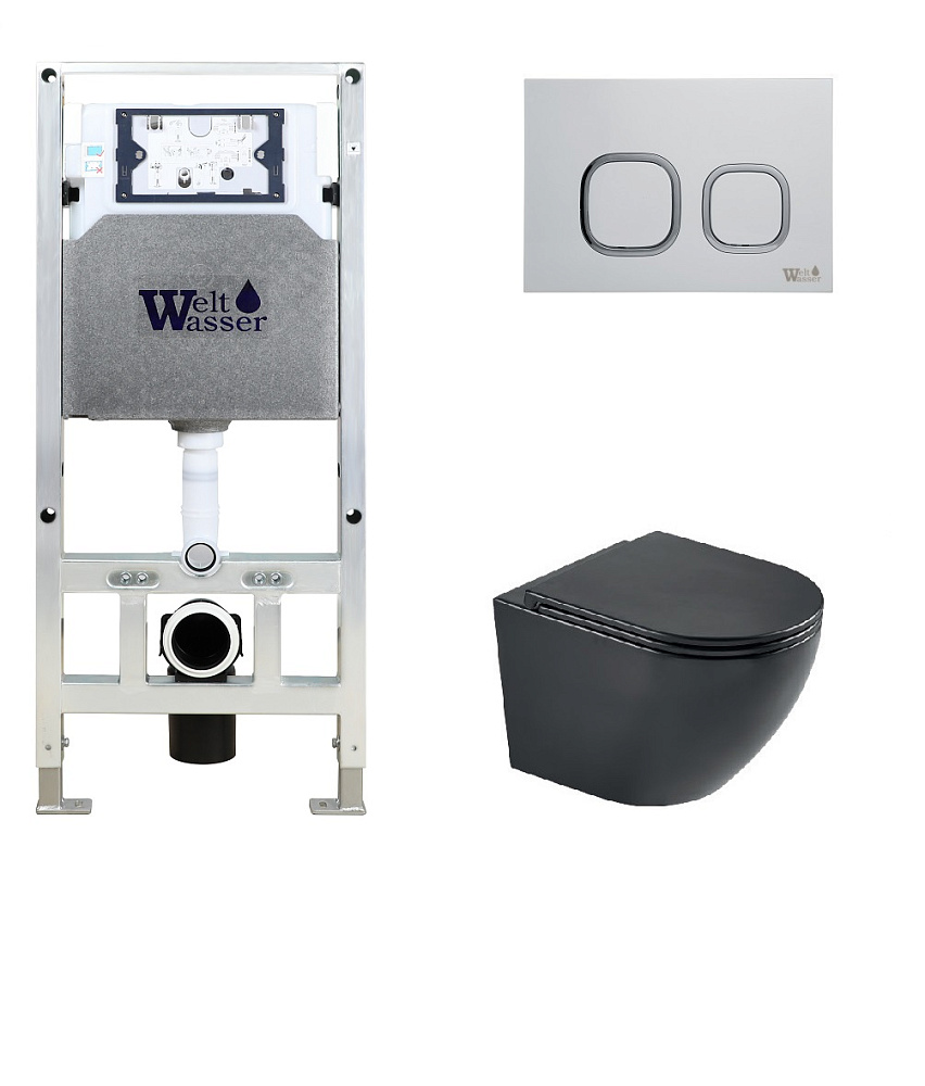 

Унитаз с инсталляцией WeltWasser AMBERG 506 ST + HEIMBACH 043 MT-BL + AMBERG RD-MT CR
