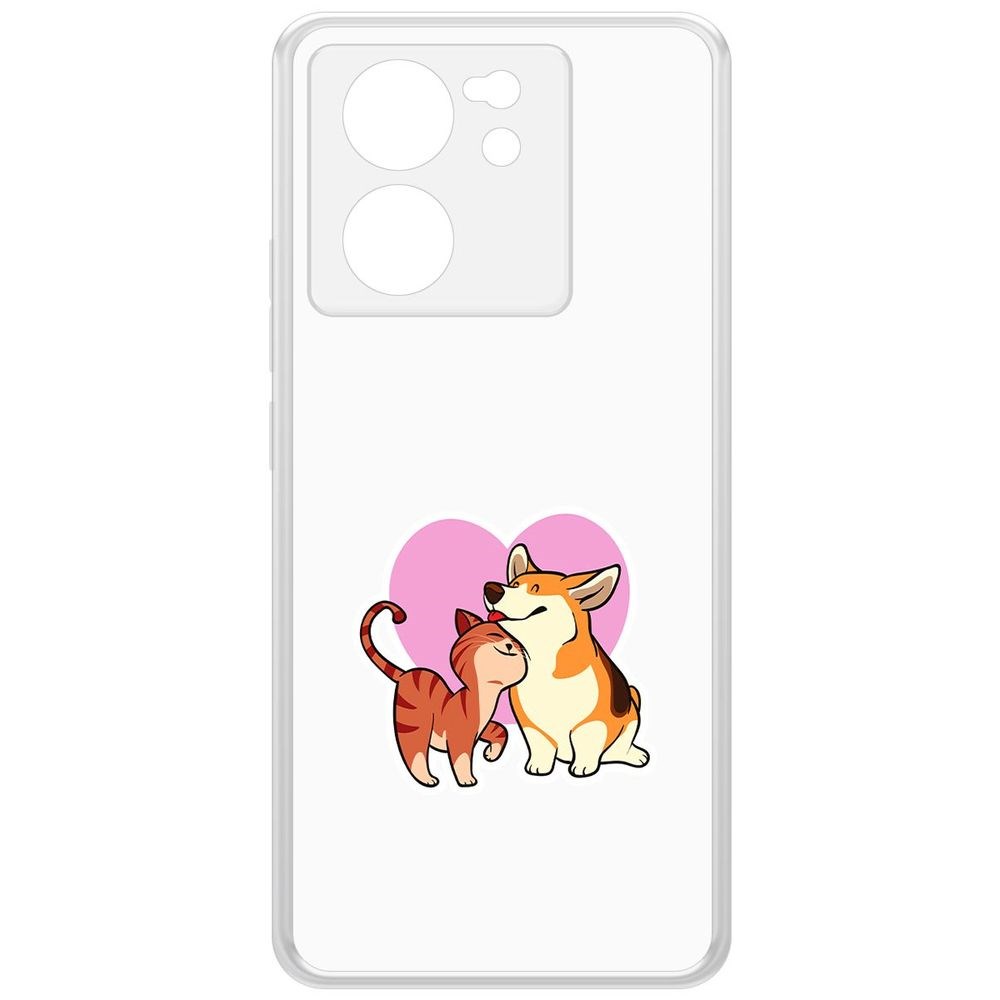 

Чехол-накладка Krutoff Clear Case Любовь противоположностей для Xiaomi 13T, Прозрачный