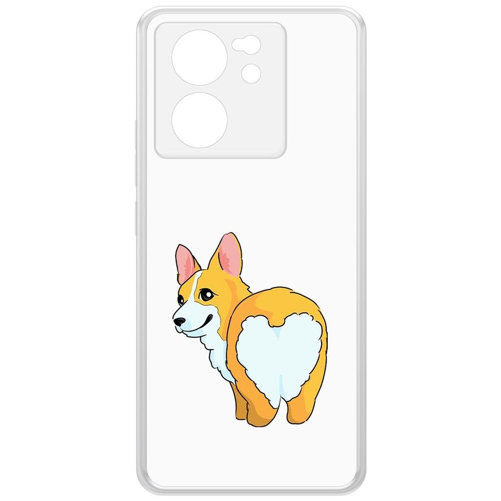 

Чехол-накладка Krutoff Clear Case Рисованный корги вид 2 для Xiaomi 13T, Прозрачный