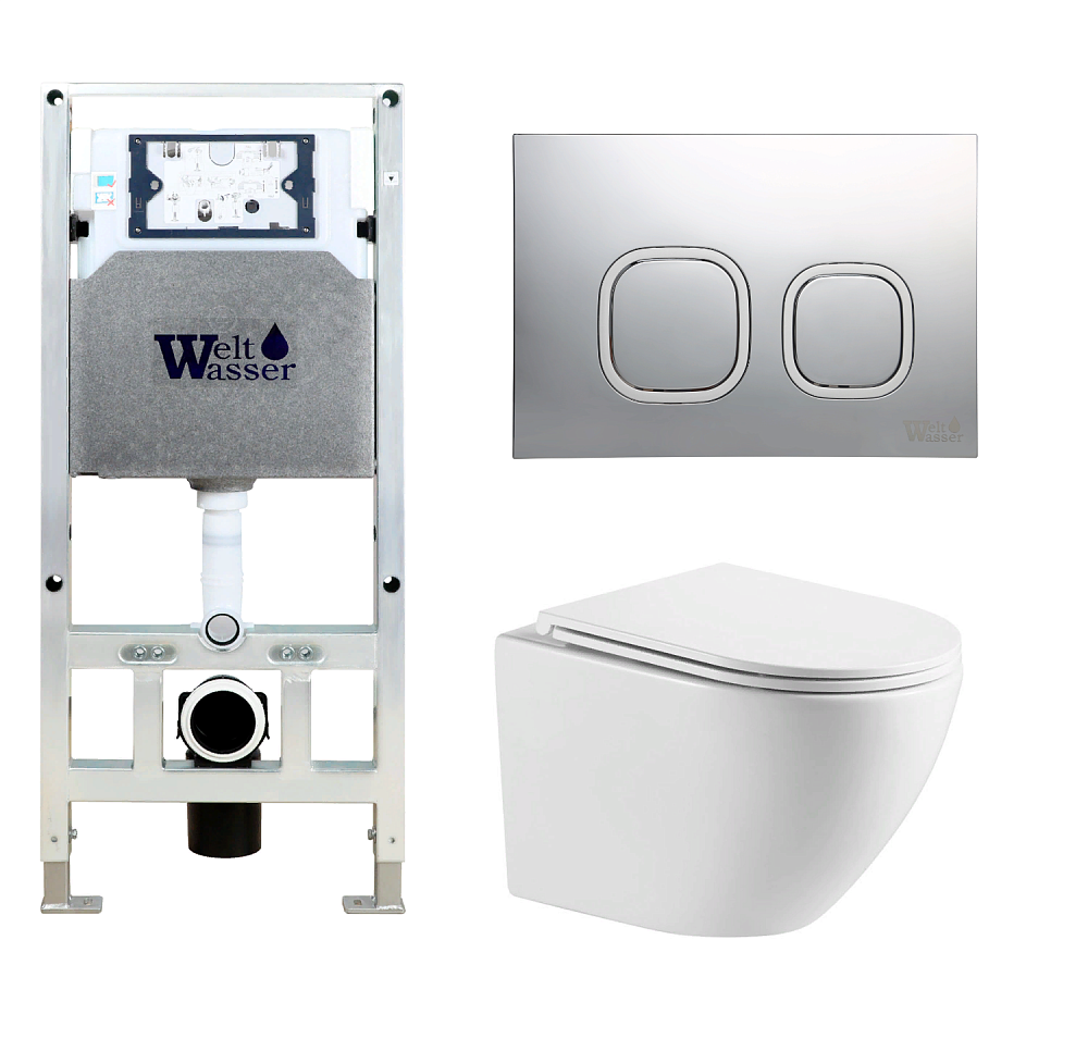 

Унитаз с инсталляцией WeltWasser AMBERG 506 ST + MERZBACH 041 XL GL-WT + AMBERG RD-MT CR
